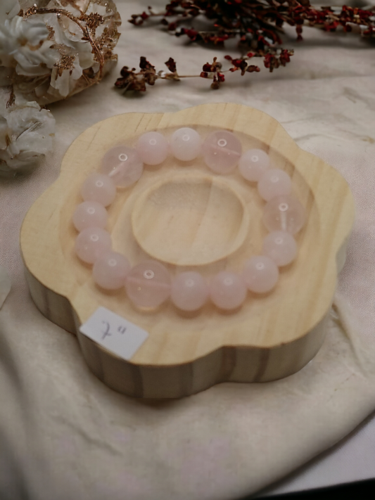 Rose Quartz Crystal Bracelet with Madagascar Starlight as spacers