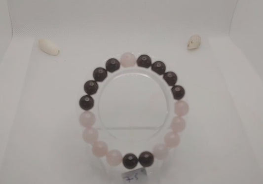 Rose Quartz & Garnet Crystal Beaded Bracelet