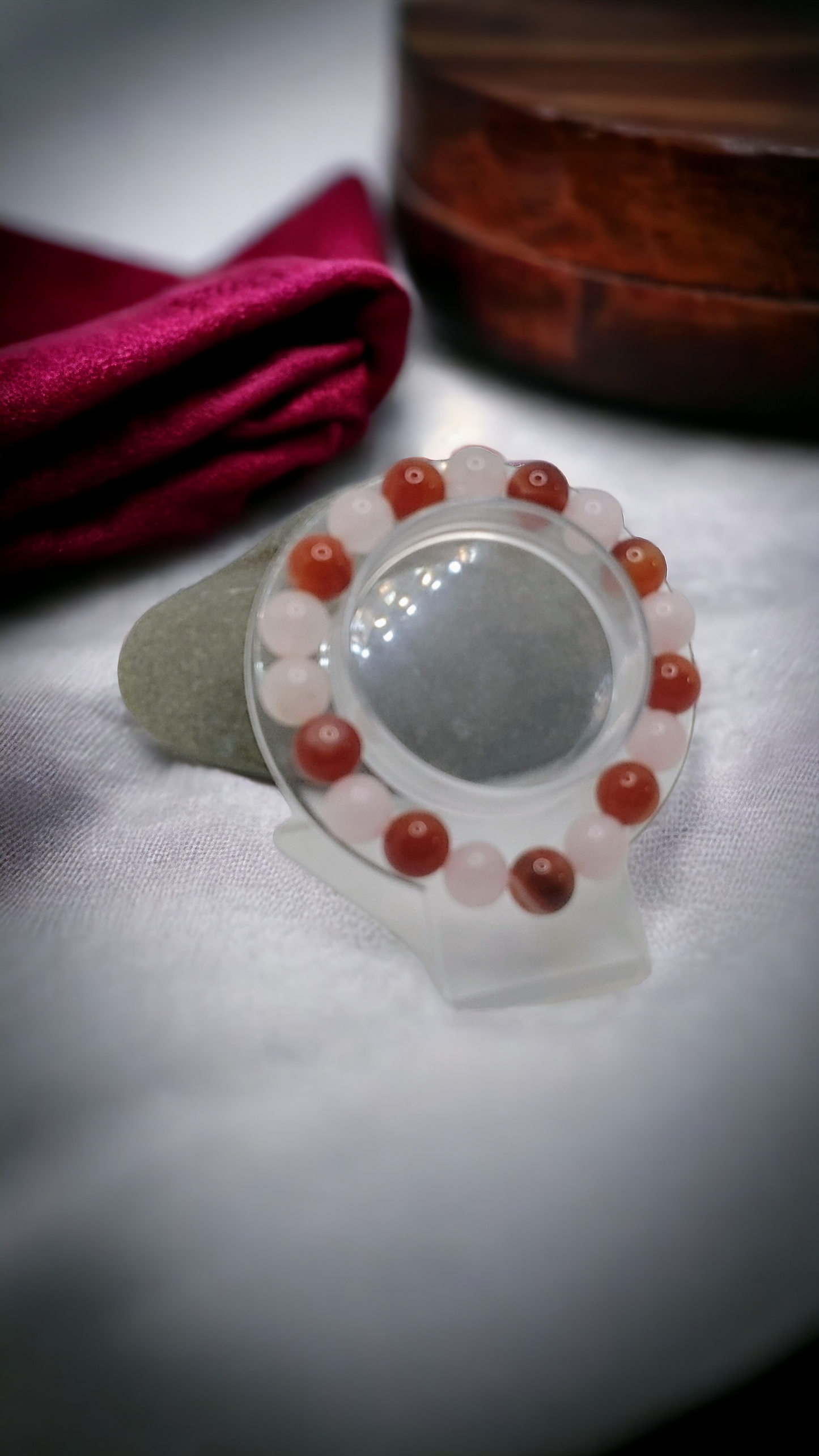 Rose Quartz & Carnelian Crystal Bracelet